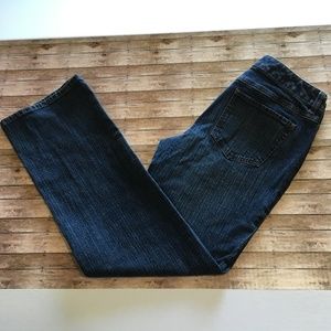 Ann Taylor LOFT dark blue bootcut jeans sz 6 EUC